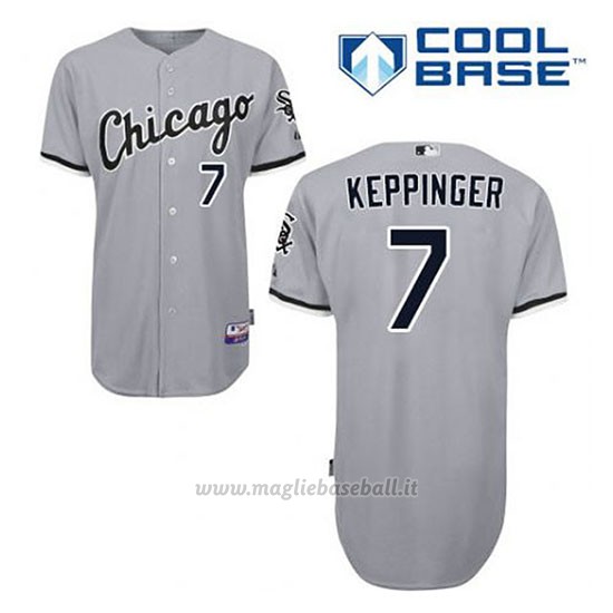 Maglia Baseball Uomo Chicago White Sox Jeff Keppinger 7 Grigio Cool Base